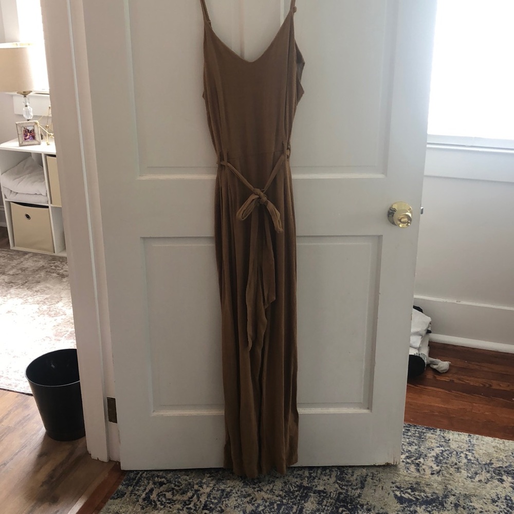 Brown linen jumpsuit